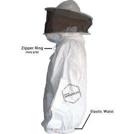 Jawadis USA Beekeeper Zip-Up Jacket with Removable Veil - Cotton, White, Size 3XL