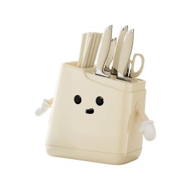 UFORU US Stock Multifunctional Plastic Kitchen Utensil Drying Holder for Spoon Fork Knife Cutlery Storage Rackcolor: Beige with IP