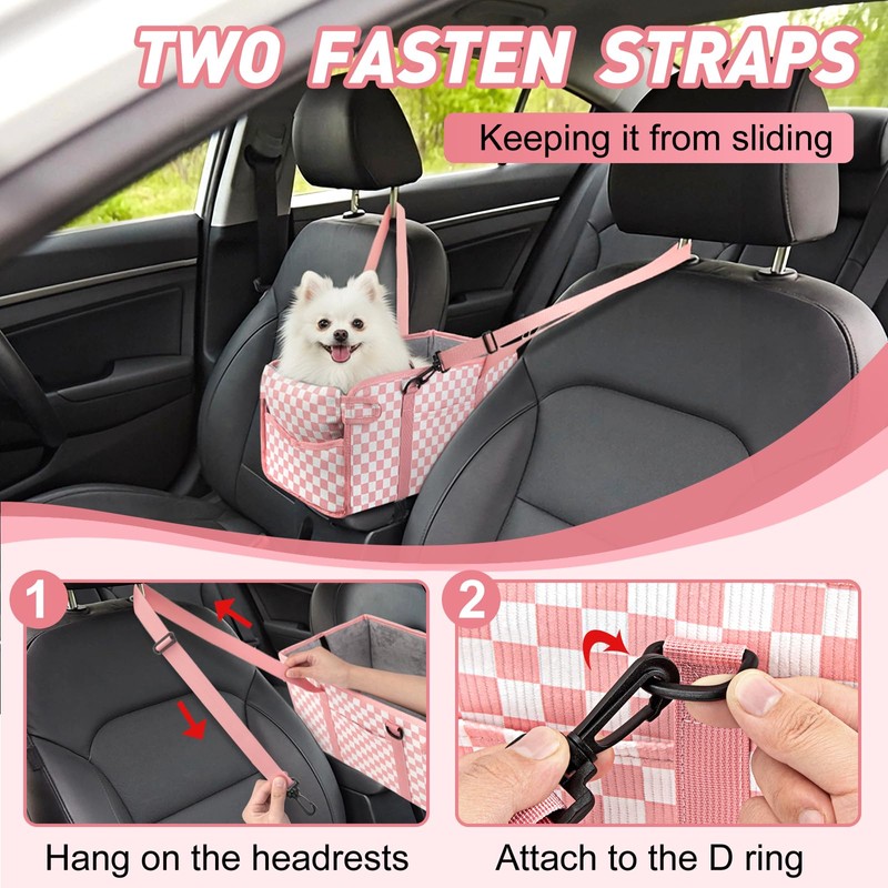 Console Dog Car Seat - Portable Dogs Armrest Booster Seat