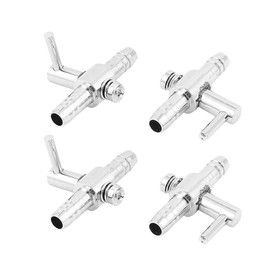 sourcingmap® Aquarium Metal 2 Way 3.3mm Inner Dia Air Line Tubing Flow Control Valve 4pcs