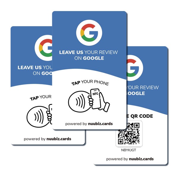 Google Review Tap Card (3 pack) by NUUBIZ - Enable