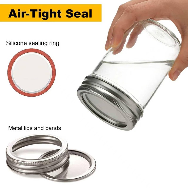 YOOSSICY 8 Pack Mason Jars (16 oz & 8 oz)