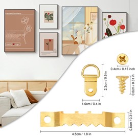 DazSpirit Picture Hooks Picture Hanger Set (235 Pieces) with D Rings, Prong Hangers & Screws, Picture Hanger, Picture Hanger, Picture Hanging, Picture Hanging, Picture Hanging, Picture Hanging