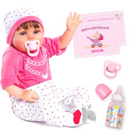 DOLLHOOD Reborn Baby Dolls - 22-Inch Realistic Baby Doll wit Baby Doll Accessories - Lifelike, Soft Silicone Newborn Girl Doll with Movable Arms and Legs - Comes with a Birth Certit