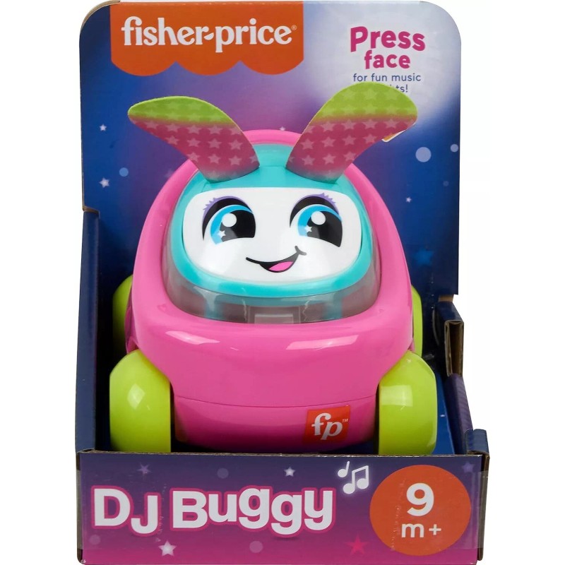 Fisher-Price Baby Learning Toy DJ Buggy Pink Push-Along Car with