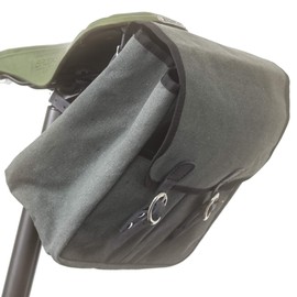 Large Waxed Canvas + Leather Saddle / Handlebar / Frame Bag For Bikes in GREY