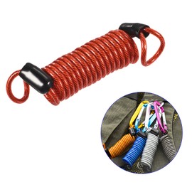 M METERXITY Disc Lock Security Steel Cable - Plastic Coated Spring Reminder Wire Anti-Theft Rope, Apply to Outdoors Protection (2.5mmx1m, Red)