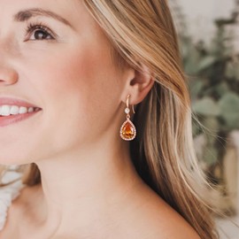 EVER FAITH Earrings Wedding Dangle Drop Elegant Birthstone Cubic Zirconia Party Prom Round Earrings for Women Clear Silver Tone, Cubic Zirconia, Cubic Zirconia