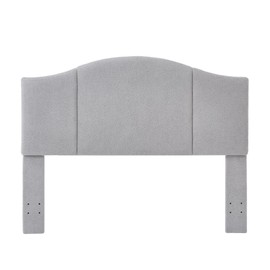 24KF Middle Century Upholstered Foldable Headboard Queen Headboard,Modern Boucle Teddy Fabric Headboard Queen/Full headboard 6033-Q-Gray