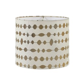 Aspen Creative 31104, Transitional Drum (Cylinder) Shaped Spider Construction Lamp Shade in Beige with Gold Print, 12" wide (12" x 12" x 10")
