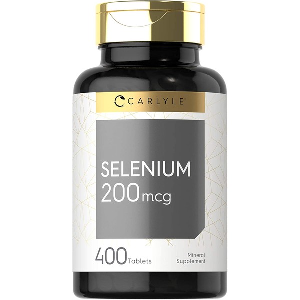 Selenium 200mcg | 400 Tablets | Vegetarian, Non-GMO & Gluten Free Supplement | by Carlyle