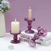 GMWD 3 Pcs Glass Candle Holder Set Clear, Purple Candlesticks