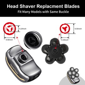 UPTARD Head Shaver Replacement Heads,Head Shaver Replacement Blades, Head Shavers for Bald Men,Head shavers for Men, Stainless Steel Rotary Blades for Electric Head Razor (black6)