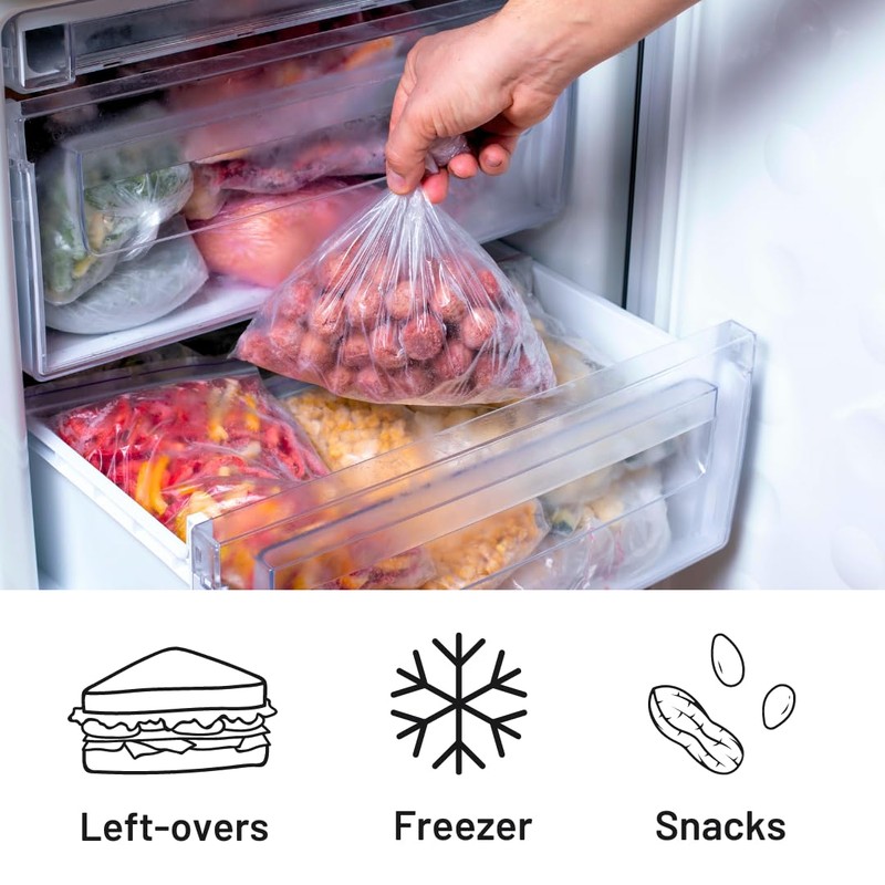 Clear Plastic Food Bags On a Roll - 500 Pack,