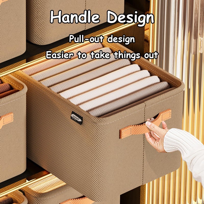 Taoluwin Wardrobe Clothes Organizer, Large Capacity Closet Storage Baskets with