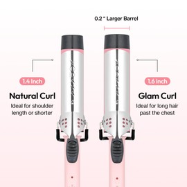 VODANA Professional GlamWave Ceramic Curling Iron, Long-Lasting Natural Curls, Instant Heat, Hair Curler, Curling Wand, Available in USA (1.6 inch, Pink)