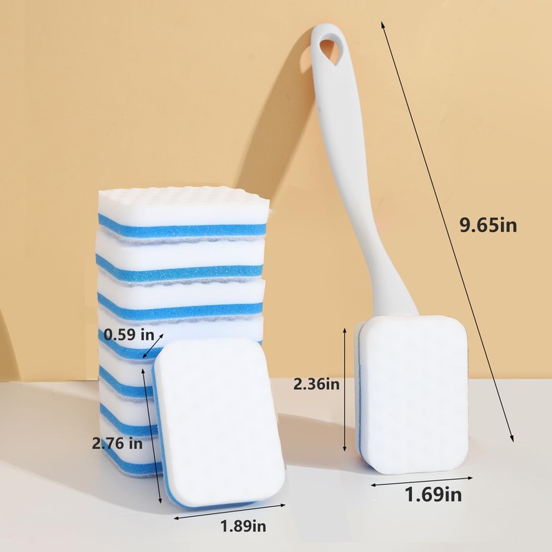 Magic Sponge Eraser Brush, 20 Replacement Pads with Handle