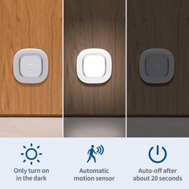 WhitePoplar Closet Light, Battery Operated Ceiling Motion Sensor LED Light, 300LM Indoor Wireless, for Hallway, Garage, Stairway, Pantry, Shed Wall, 2 Pack