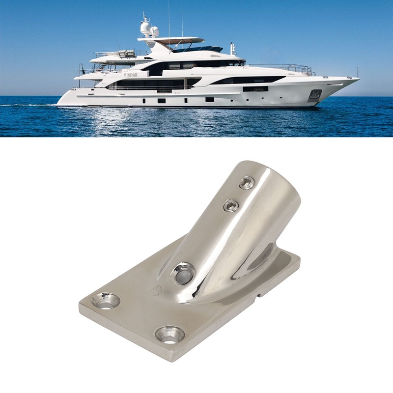 Boat Tube Base Rectangular 316 Stainless Steel Handrail Tube Base