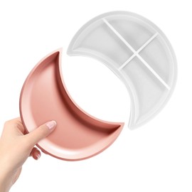 Hpmjz Moon Epoxy Resin Casting Molds Storage Tray Container Epoxy Resin Casting Mold Moon Concrete Silicone Tray Mold Storage Container for Jewelry Coaster Candy Candle Holder DIY Craft