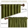 StangH Olive Green Velvet Curtains for Bedroom, Back Tab Light