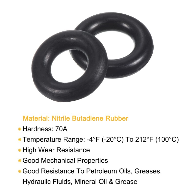 sourcing map Nitrile Rubber O-Rings 12mm 13mm OD 6mm 7mm
