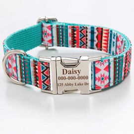 Collares Personalizados para Perros - Personalizado Grabado Nombre Número de teléfono Texto Dirección- Microchip Consejo - Correa Avanzada Arco a Juego-Nudo Opciones