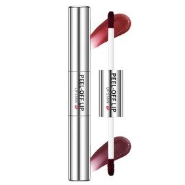 Erinde 2 colore Peel - off Lápiz de Labios, 2-in-1 Dual-ended Matte Lip Gloss, Barra de Labios Resistente al Agua de Larga Duración, Barra de Labios Peel-Off Altamente Pigmentada, 1#