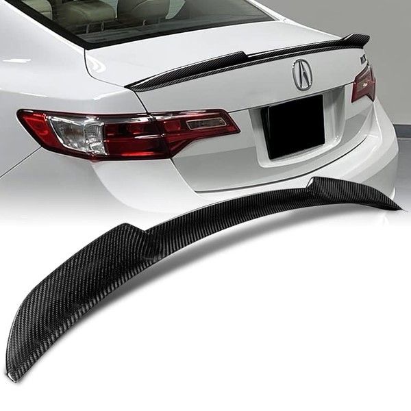 HYPERSPEED Real Carbon Fiber Trunk Spoiler Wing Lip kit Rear