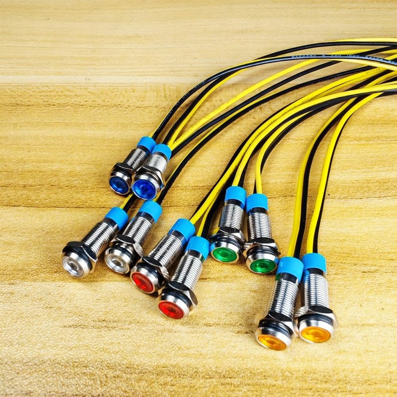 KILIGEN 10pcs 6mm 110V-220VAC LED Waterproof Indicator Light Pilot Light