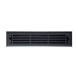 EMPIRE REGISTER CO Linear Design, Heavy Duty Floor Vent Covers, Metal Damper Attached. Vent Covers for Floor only. (Floor, Textured Black, 2 x 14 inch (Pack of 1))