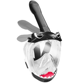 Zipoute Snorkel Full Face Snorkel Mask for Kids, Kids Snorkeling Set 180 Degree Panoramic View, Safe Anti-Leak Anti-Fog, Foldable Dry Top Snorkeling Gear for Kids Adult