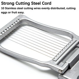 Egg Slicer, Heavy Duty Metal Egg Slicer Cutter for Boiled Eggs Dishwasher Safe, Manual Egg Slicer Cutting Wire Made of Stainless Steel for Kitchen