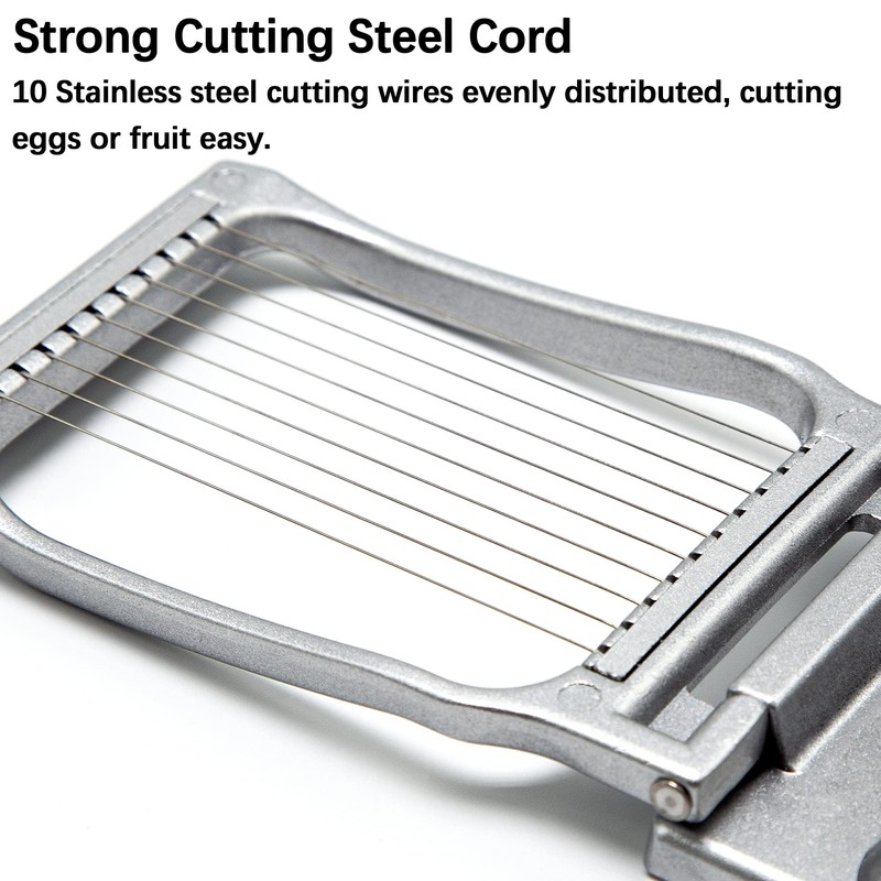 Egg Slicer, Heavy Duty Metal Egg Slicer Cutter for Boiled
