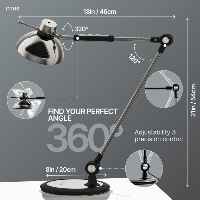 OTUS LED Desk Lamp for Home Office, Gesture On Off