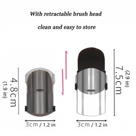 Bling Toman Mini Flat Telescope Brush Retractable Travel Blush Brush for Mineral Powder,Contouring, Cream or Liquid Cosmetics (1 pcs)