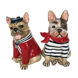 Blue Sky Ceramics French Bulldog Salt & Pepper Set, Multi (20406)