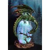 Greenman Vines Armored Dragon Guarding Color LED Lantern Acrylic Egg