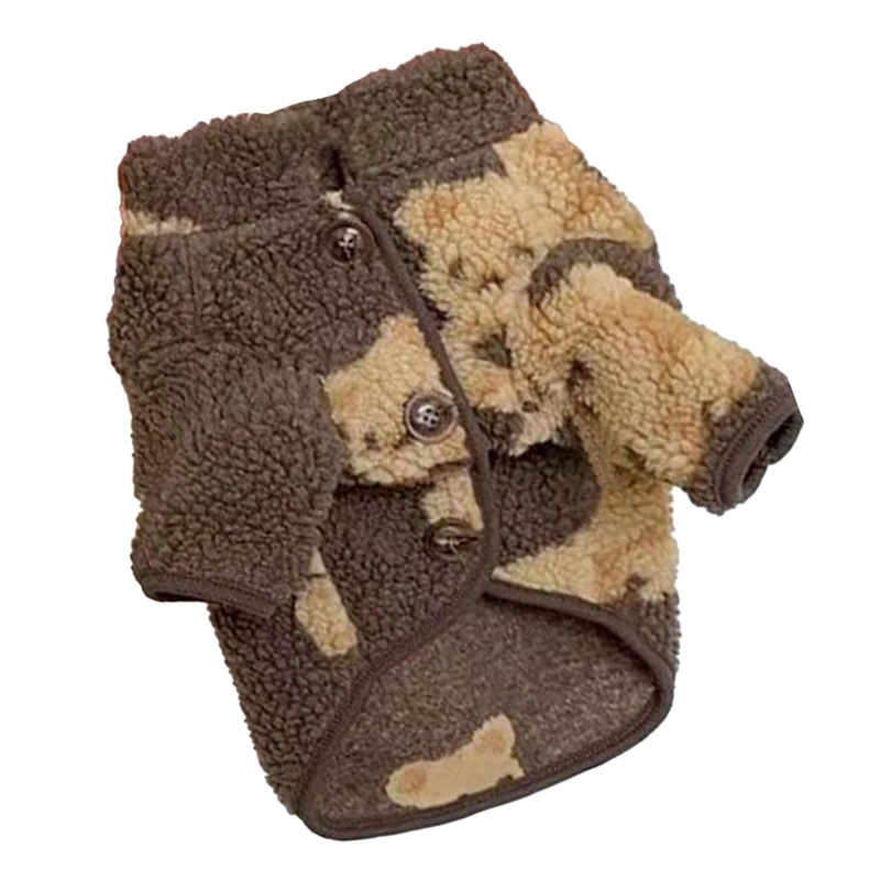 Pet Plush Clothes Cute Pattern Winter Comfortable Warm Dog Cat