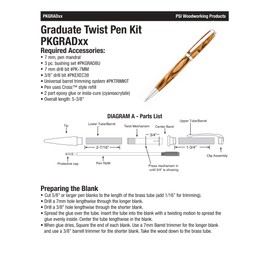 Penn State Industries PKGRADSS Graduate Twist Ballpoint Pen Kit Starter Package Woodturning Project