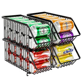 Boeetech Soda Can Organizer of 4 Pack,Stackable Can Organizer For Pantry, Soda Storage, Soup Soda Can Dispenser, Can Storage Rack for Pet Food Cans