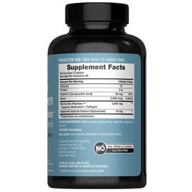 NeoCell Marine Collagen Peptides Supplement | 180 Caplets | with Hyaluronic Acid | Double Strength Formula | Nails, Skin, & Hair