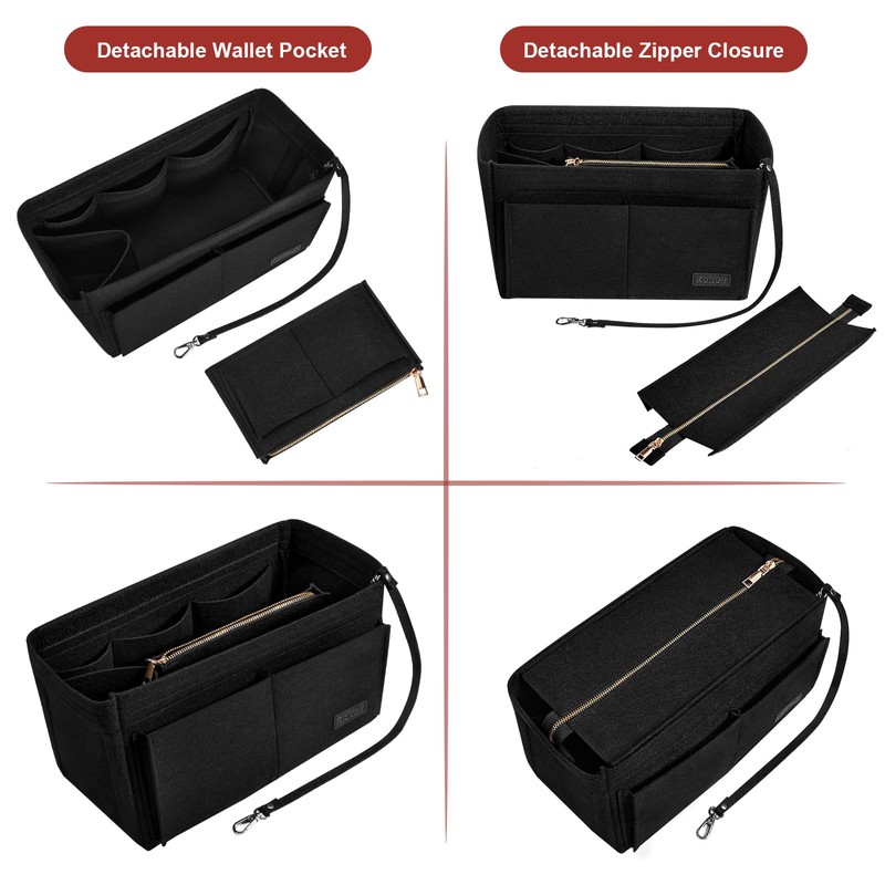 Ropch Handbag Organiser Insert, Tote Bag Organiser Insert Felt Bag