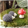MERRYHAPY 2sets Miniature Hedgehog Figurines Resin Flowerpot Decors Unique Garden