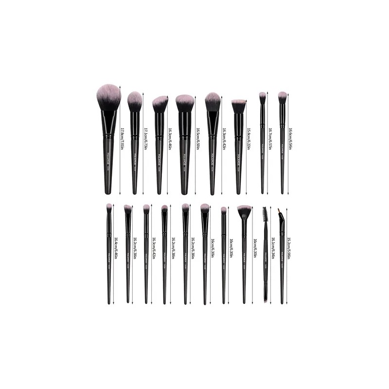 18 Set De Brochas Para Maquillaje Profesional estuche caja Color