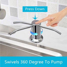 izolor Soap Dispenser for Kitchen Sink, Kichen Sink Soap Dispenser, 47"" Extension Tube kit, Under Sink Soap Dispenser Pump, No Need More Refills, Good Suction Power, Chrome