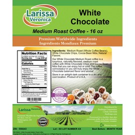 White Chocolate Medium Roast Coffee (Gourmet, Naturally Flavored, Whole Coffee Beans) (16 oz, ZIN: 559243)