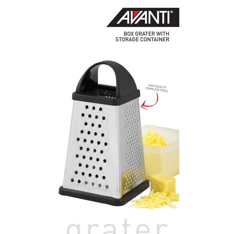 Avanti 4 Sided Stainless Steel Box Grater with Storage Box