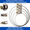 Hose Clamps with Worm Drive, Pack of 8, Clamping Range
