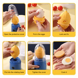 Portable Egg Scrambler Shaker, Electric Golden Egg Maker with Slicer, Eggs Yolk White Mixer Homogenizer Cooking Utensil Kitchen Gadgets Egg Pudding Maker, Dishwasher Safe